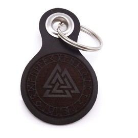 Samunshi® Leather Keyring with Engraving with Various Motifs Gifts Made in Germany 38 Colours 8 x 4.8 cm, Dark Brown/Engraved, Classic