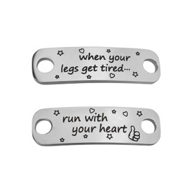 Rantanto Shoe Lace Tag Inspirational Shoelace Charms For Sneakers Graduation Christmas Running Gifts For Women Teenager Girls (WL0305 Run With Your Heart)