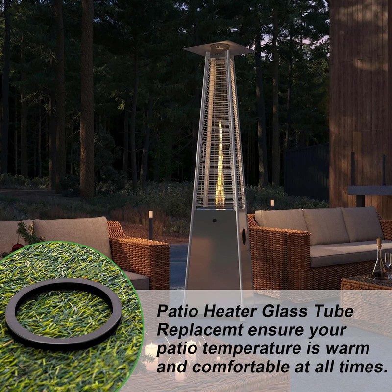 Patio Heater Glass Tube Replacement,49.5" Tall 4" Diameter with Silicone