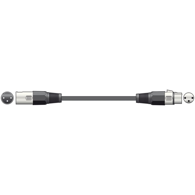 qtx Professional DMX Lighting Leads XLR Plug to Socket 1.5m