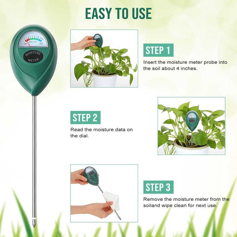 4 Pack Soil Moisture Meter 15.8 Inch Long Probe Deep
