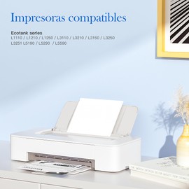 Valuetoner para Tinta Epson 544 T544 Kit Botella Color Compatible con Impresoras Ecotank L1210 L1250 L3210 L3250 L3251 L3260 L5290 (4 Unidades)