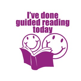 SuperStickers 'I've Done Guided Reading Today' Stamper for School in Purple.