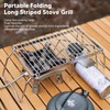 Folding Stainless Steel Camping Grate, Height Adjustable, Thicker Campfire Cooking
