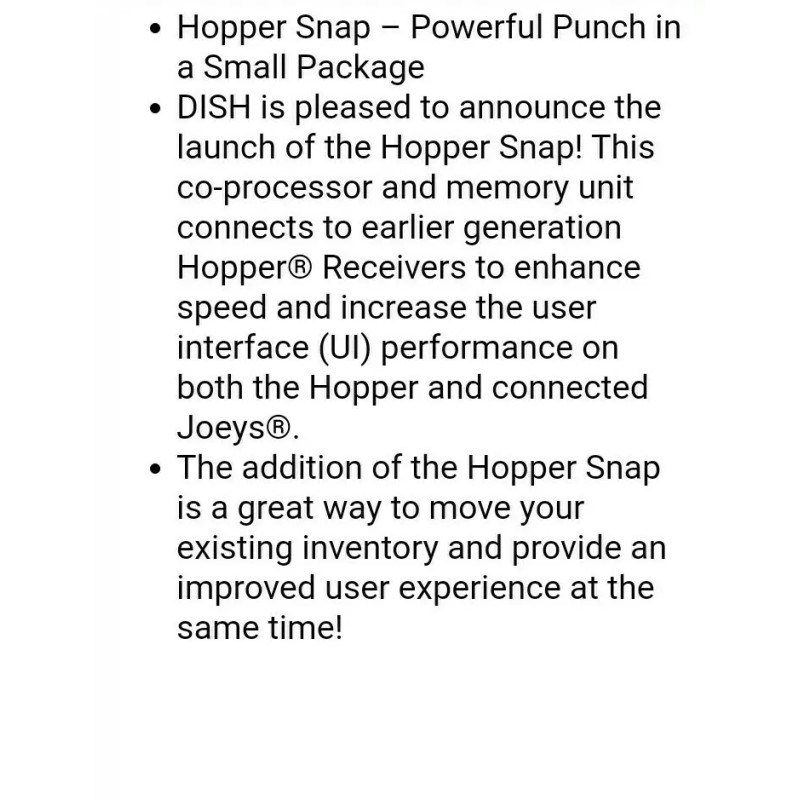 For Dish Network New Dish Network Hopper SNAP Coprocessor 218726