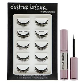 DESIRES LASHES By EMILYSTORES Magnetic Eyelashes 3D Natural Magnet Faux Lashes Multipack 5Pairs, Emma
