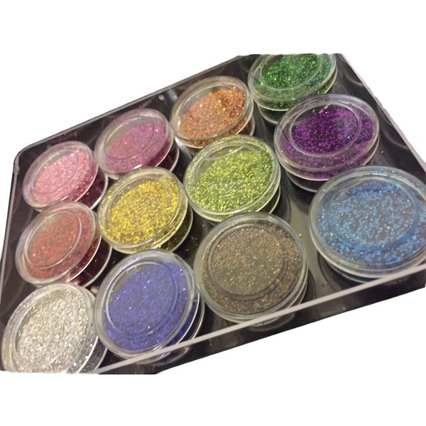 12 Colours Makeup Decoration Acrylic Tips Tips UV Gel Glitter