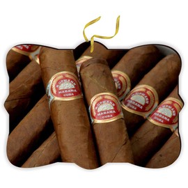 Sam Sandor - Cuban Cigars Havana Cigar - Fancy Christmas Ornament with String -Rearview Mirror Hanging Accessory, Car Accessories