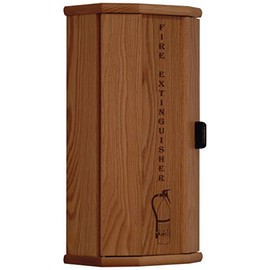 Wooden Mallet Fire Extinguisher Cabinet, 10-Pound, Light Oak/Engraved