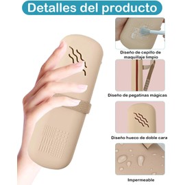 Estuche para Brochas de Maquillaje 2 Piezas, Bolsa para Brochas de Maquillaje y Estuche para Brochas, Diseño Compacto para Viajes y Uso Diario, Material de Silicona Durable y Flexible