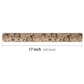 RUSPEPA Kraft Christmas Wrapping Paper Roll - Mini Roll - Black Snowman Design for Holiday Gift Wrap - 17 Inches X 32.8 Feet