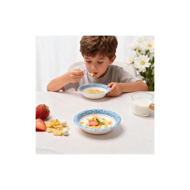 MUCHII 10 Oz Paper Bowls 150 Count Small Bowls, Blue