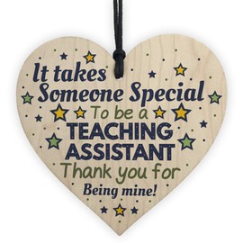 RED OCEAN Special Teaching Assistant Teacher Gifts Thank You Gifts Wooden Heart Plaque Leaving School Nursery Gifts