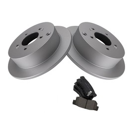 HHYOGLLY Disc Brake Rotor and Pad Set Kit Rear Side Posi Ceramic Coated for Hyundai for Santa Fe 2001-2006 for Tucson 2005-2009,for Kia for Sportage 2005-2010 5 Lug-Wheel Lug Count