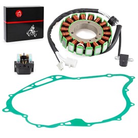 Stator and Relay Gasket Compatible with Yamaha V-Star 1100 XVS11 XVS1100 Classic Custom Silverado 1999-2009 5EL-81410-01-00 5EL-15451-00-00 4DN-81940-12-00
