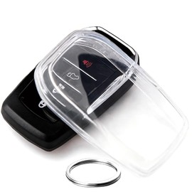 OLLEN Clear TPU Key Fob Cover, Fit for Toyota Camry 2025 2026, for Land Cruiser 2019-2026~, Compatible with Tundra 2022-2026~ etc, Car Key Protector, Clear, 1 Pcs
