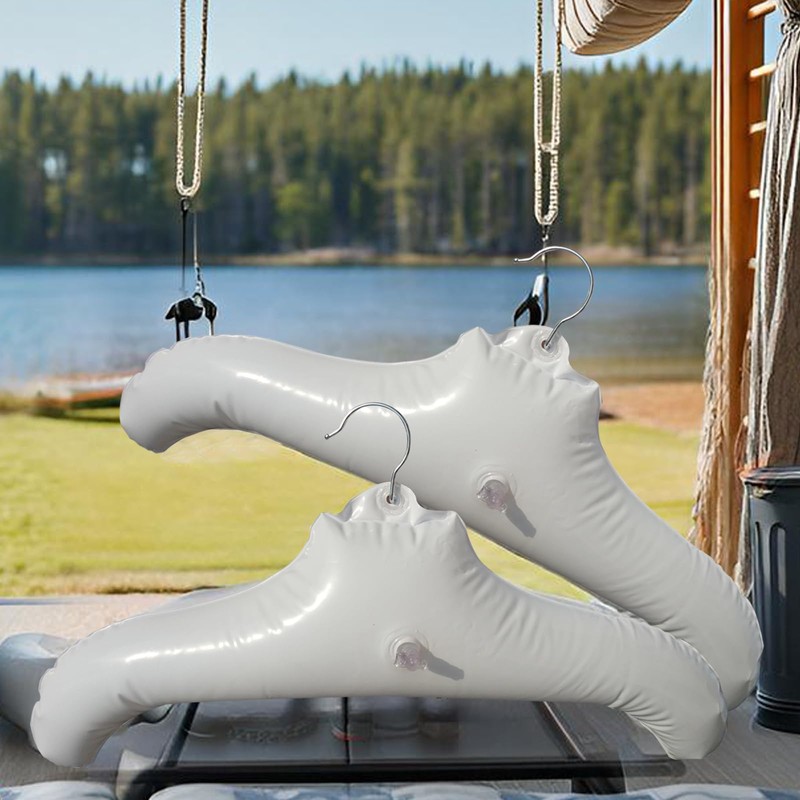 Coralpearl Inflatable Hangers for Travel X 2 in White Round