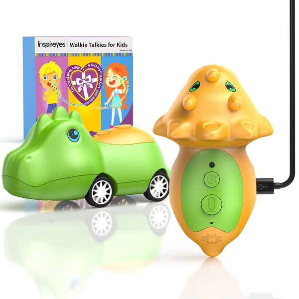 Inspireyes Dinosaur Toys Cars with Walkie Talkies for Kids, Rechargeable