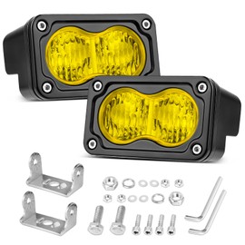 Niking Auto Yellow LED Pods Light 2PCS 3 Inch 40W Yellow Fog Lights Motorcycle Driving Light Amber Flood Pods Off Road LED Chase Light Ditch Light Work Light Cubes for Trucks UTV SUV ATV Motorcycle