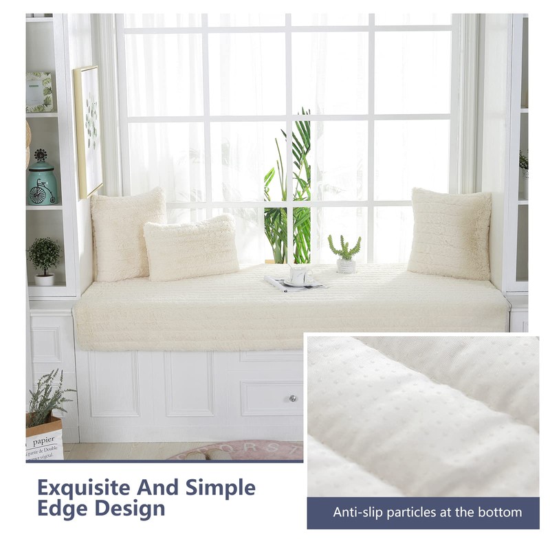 VanderHOME Non-Slip Bay Window Seat Cushion, Plush Window Seat Cushion,