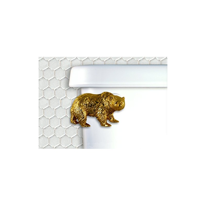 FunctionalFineArt Bear Gold Decorative Toilet Flush Handle/Tank Trip Lever -