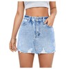 SweatyRocks Women's Casual Ripped Jean Skirt High Waist Raw Hem