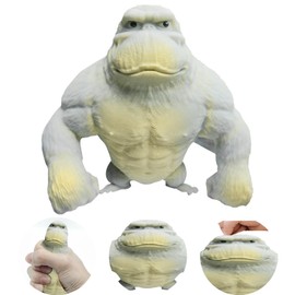 DGUSO Monkey Toy, Gorilla Figure, Stretch Gorilla, Anti-Stress Gorilla for Children from 3 Years, Monster Action Figures, Toy Jungle Animal Figures (Grey, 13 x 11 cm)
