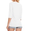 Dimur Womens Tops 3/4 Sleeve Summer V Neck Button Down