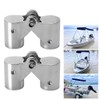 2Pcs Stainless Steel Folding Rotatable Connector Marine Boat Rail Tube