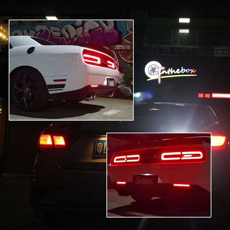 GTINTHEBOX Smoked Lens LED Rear Bumper Reflector Brake Tail Light