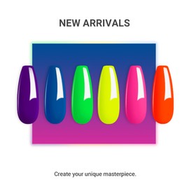 Beetles Neon Gel Nail Polish Set, Fall Nails Gel Neon Orange Hot Pink Blue Yellow Green Purple Gel Polish 6 Colors Soak Off Uv Led Gel Nail Kit Nails Nail Art Manicure