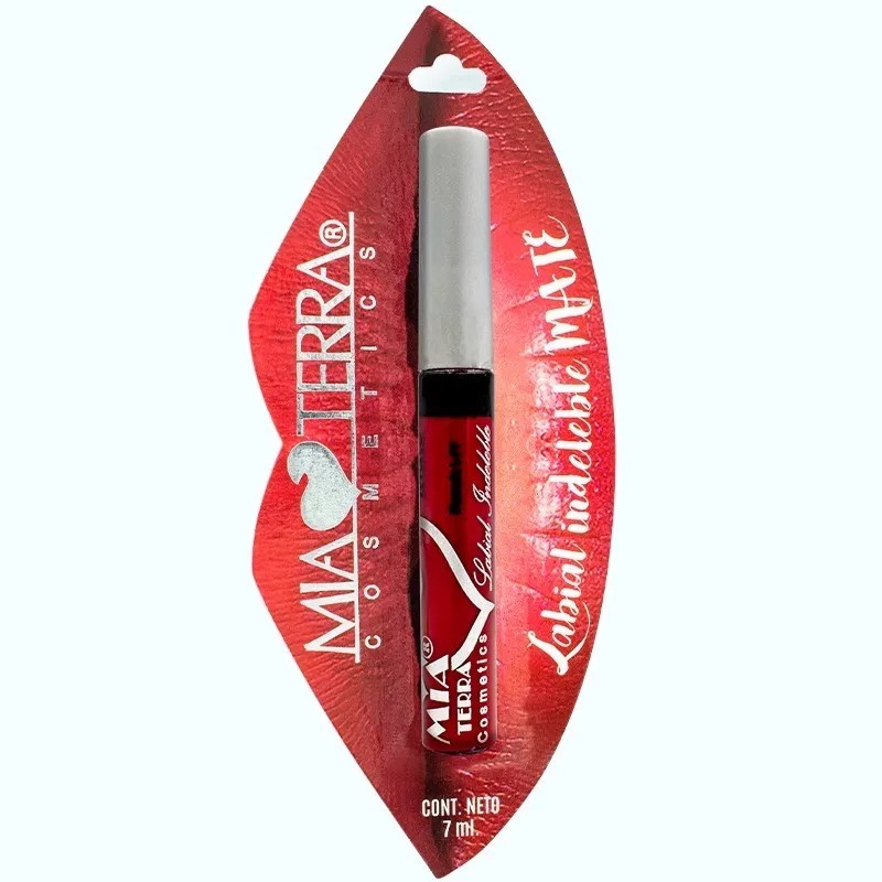 Mia Terra Cosmetics Labial Indeleble Acabado Mate Intenso Color Cereza