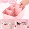 Basket Organiser with Handle, Multi-Purpose Plastic Basket with 5 Compartments,