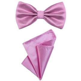 DonDon Men's Bow Tie and Pocket Square Tied and Adjustable Size, lilac