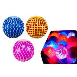 JA-RU Light Up Gripper Ball (3 Balls Assorted) Bouncy Ball Bright Colors Glowing Blinking Light. Fun Fidget Toy for Boys & Girls. Stress Relief Party Favor for Kids Indoors & Outdoors Play. 1930-3
