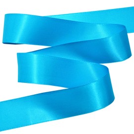 Morex Ribbon 08822/50-325 Double Face Satin Ribbon 7/8" X 50 YD Vivid Blue Ribbon for Gift Wrapping, Birthday Gift Cards, Satin Dress for Women, Silk Ribbons for Crafts, Wedding Gifts for Couple