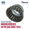 Weiler 13286 2-3/4" Single Row Knot Wire Cup Brush, .020"