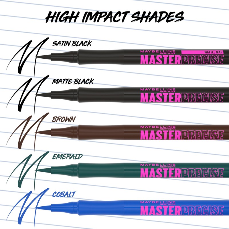 Maybelline Eyestudio Master Precise All Day Waterproof Liquid Eyeliner Makeup,