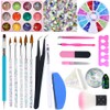 Yeslady Nail Art Rhinestone Starter Kit Glitter Sequin With Buffer