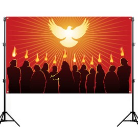 Nepnuser Pentecost Photo Booth Backdrop Christian Holiday Indoor Outdoor Party Home Wall Background Haning Decoration (7×5ft)