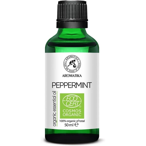 Mentha Piperita Organic Peppermint Oil 50 ml Peppermint Oil for Aroma Diffusers and Scented Candles 100% Pure Organic Peppermint Oil Mint Oil for Aromatherapy