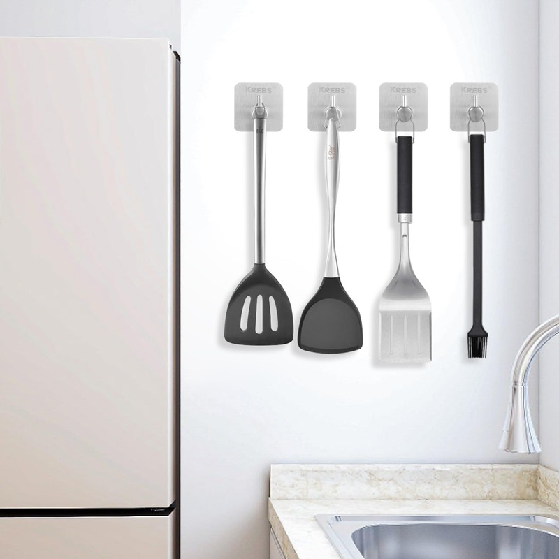 KREBS Waterproof Stainless Steel Hook for Kitchen Bathroom,Towel Hooks for