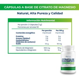 Citrato De Magnesio, Vinagre De Manzana Y Enzimas | 100 Cáps