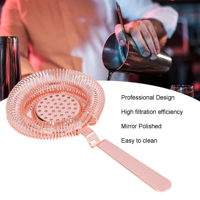 Bar Strainer, Stainless Steel Cocktail Strainer Hawthorne Strainer with Removable