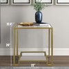 GIFTTROVE 2 Tier Rectangular Side Table, Gold End Table with