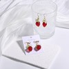DLYFNVEV Strawberry Earrings Fruit Food Red Beaded Bow Stud Earrings