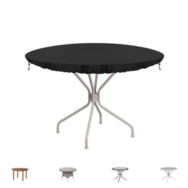 SIMPHAUS Table Cover Garden Furniture Cover Table Top Cover Ice Bin Waterproof Cover Round Table Cover Windproof Cover Coffee Table UV-Resistant 420D Oxford Fabric Diameter 92 x 10 cm