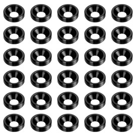 sourcing map 30pcs M3 Anodized Aluminum Alloy Countersunk Washers Screw Gaskets for Mechanical Accessories Black