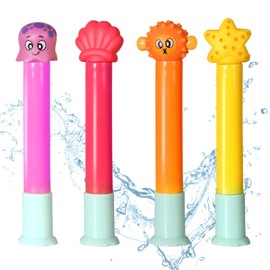 Gemdoit 4 Pack Swimming Pool Dive Sticks for Kids Swimming Gifts, Summer Swim Dive Training, Summer Fun Swimming Toys, Water Fun Pool Games (Dive Sticks)