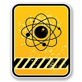 2 x Hazard Vinyl Decal Sticker Bike Laptop Chemistry Physics Symbol Zombie #5445 (8cm Wide x 10cm Tall)